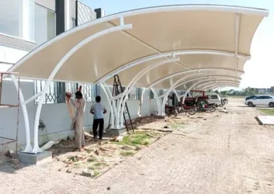 Car parking tensile shade structure