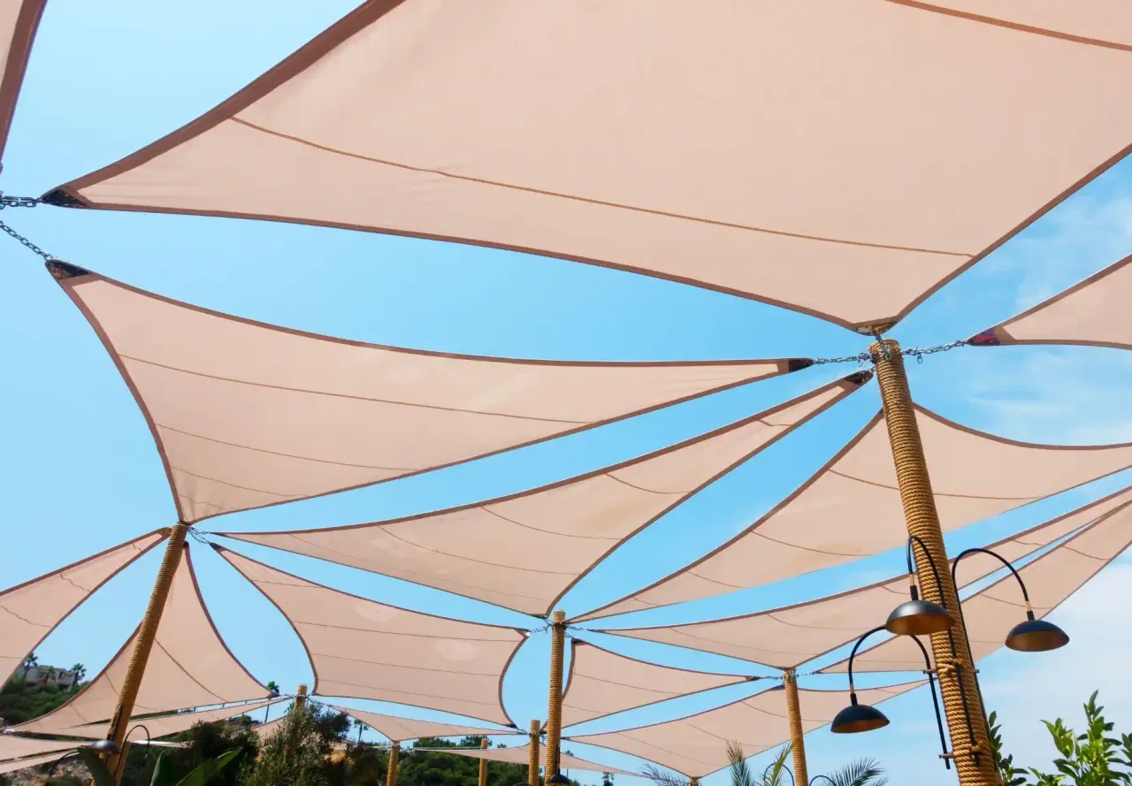 FR Tensile Shades architectural tensile installation