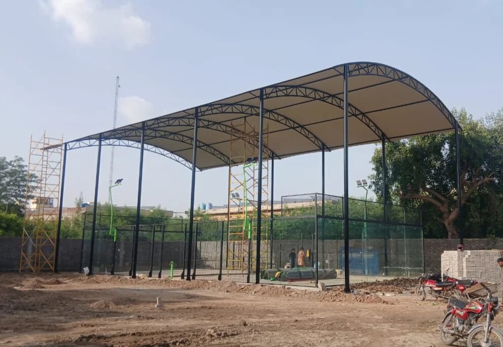 Padel Court Shades structure from the FR Tensile Shades portfolio